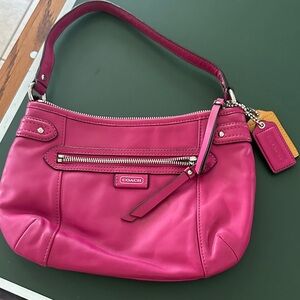 Coach Fuchsia Leather Shoulder Bag